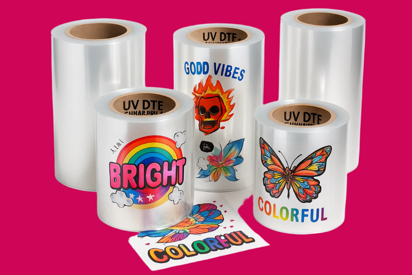 CREATE A IMAGE FOR MY PRODUCT. MY PRODUCT TITLE IS '' UV DTF Gang Rolls ''